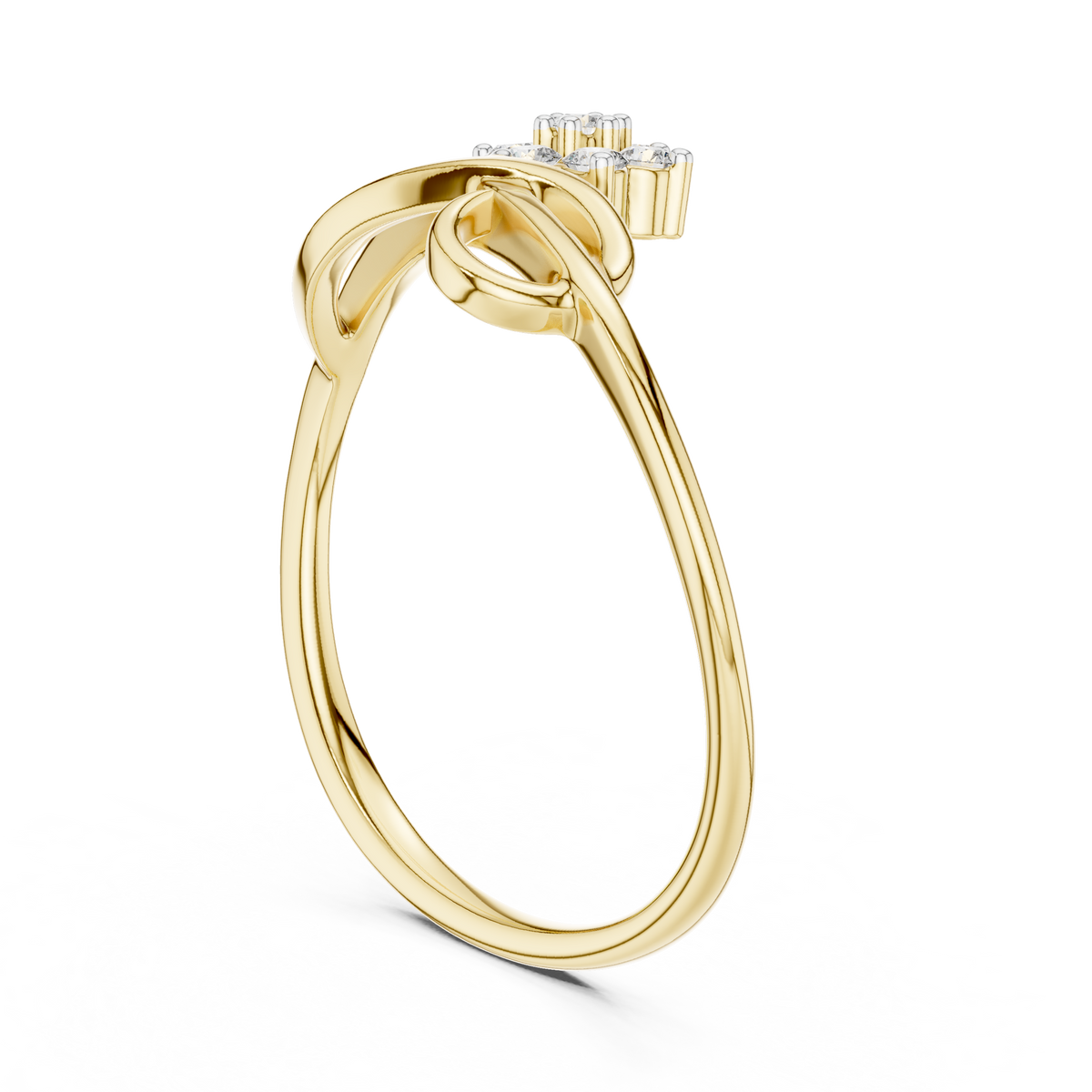 Tendrelle Swirl Vine Seven Diamond Flower Cluster Lab Grown Diamond Ring