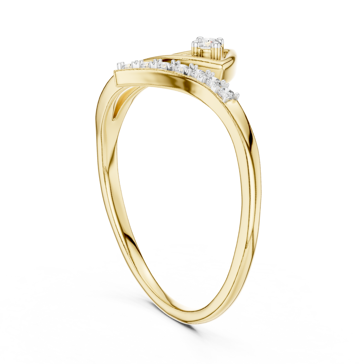 Vantara Framed Solitaire Pavé Lab Grown Diamond Bypass Ring