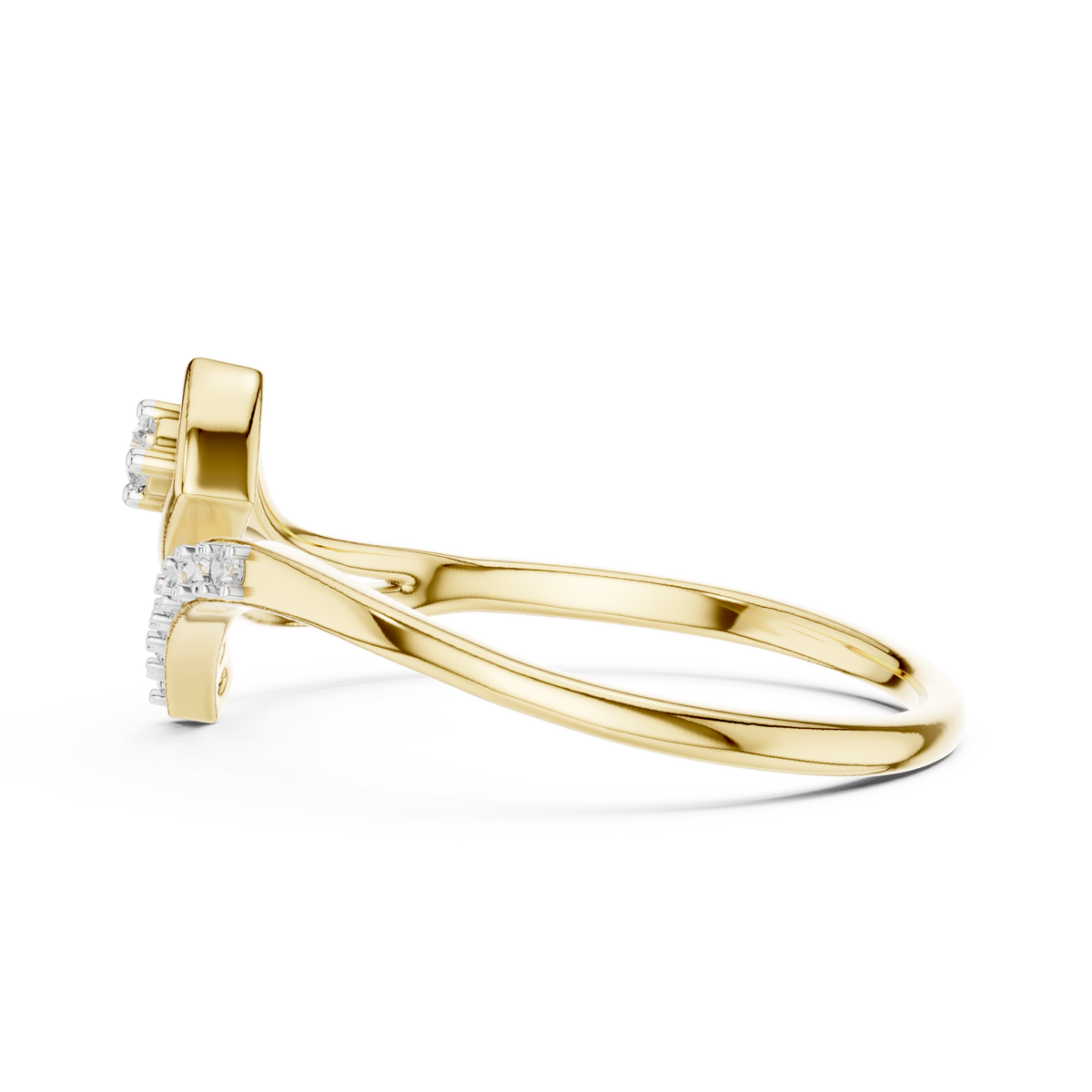Vantara Framed Solitaire Pavé Lab Grown Diamond Bypass Ring