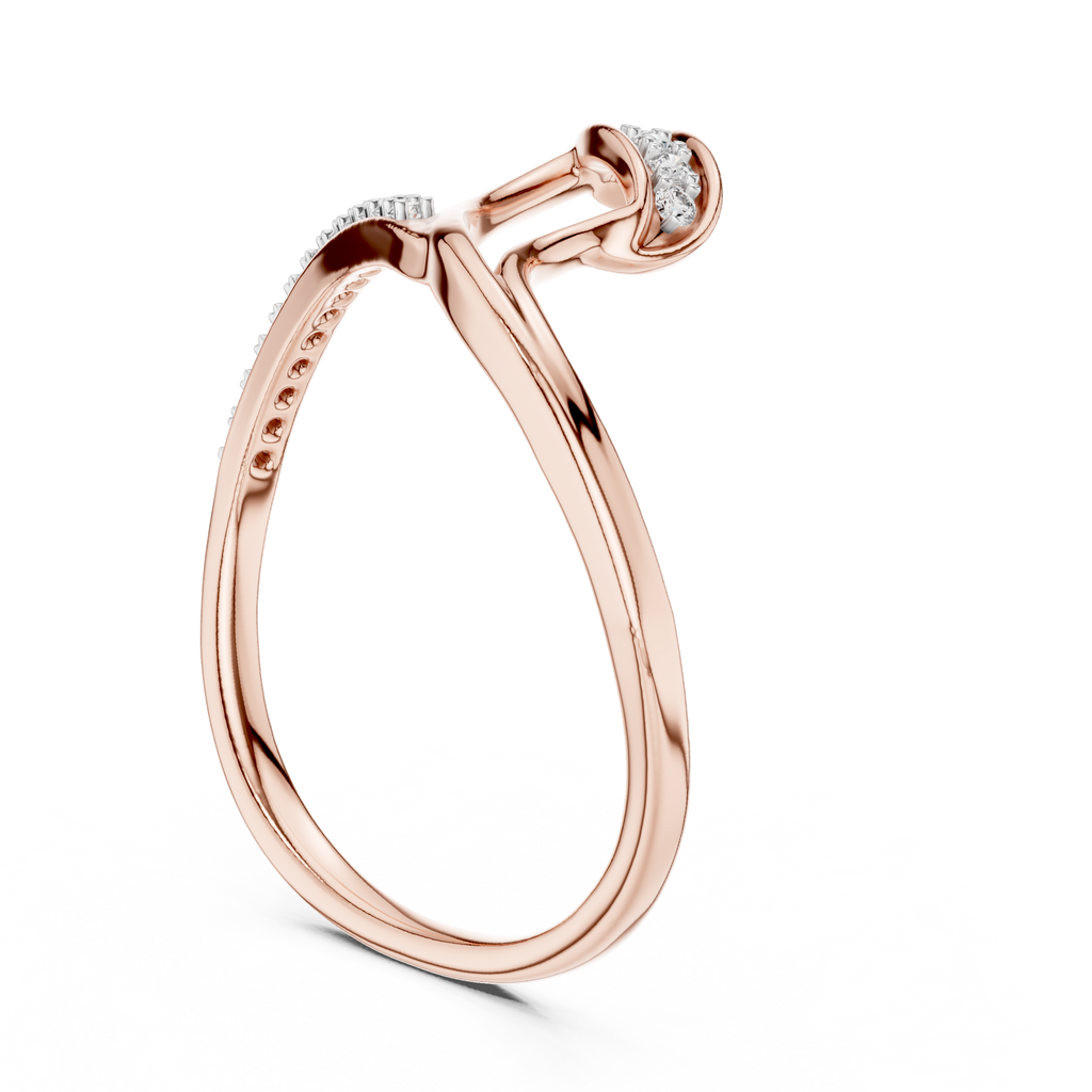 Kavira Twisted Crossover Pavé Lab Grown Diamond Bypass Ring