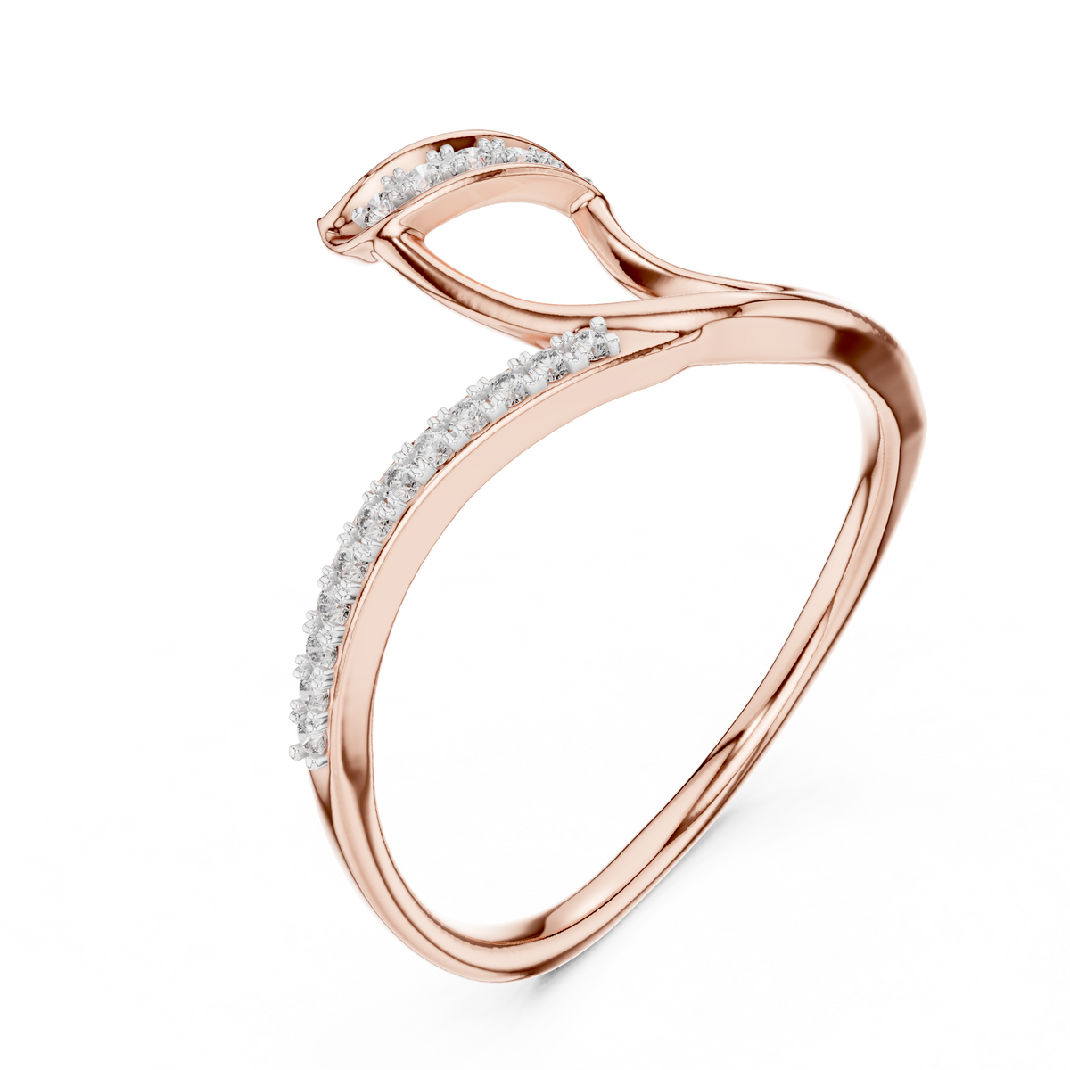 Kavira Twisted Crossover Pavé Lab Grown Diamond Bypass Ring