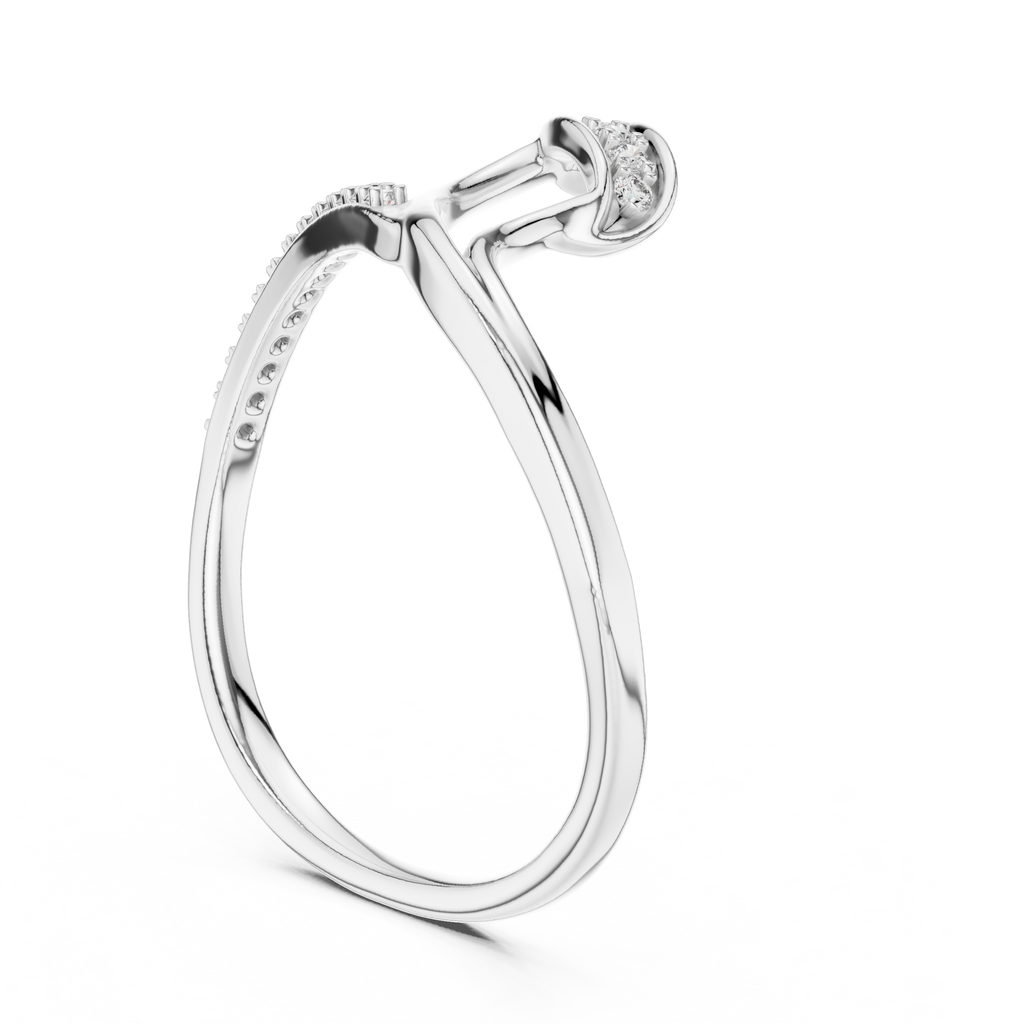 Kavira Twisted Crossover Pavé Lab Grown Diamond Bypass Ring