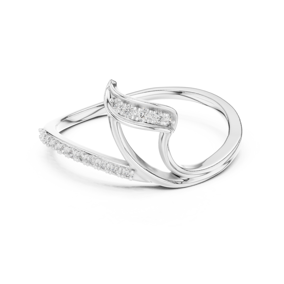Kavira Twisted Crossover Pavé Lab Grown Diamond Bypass Ring