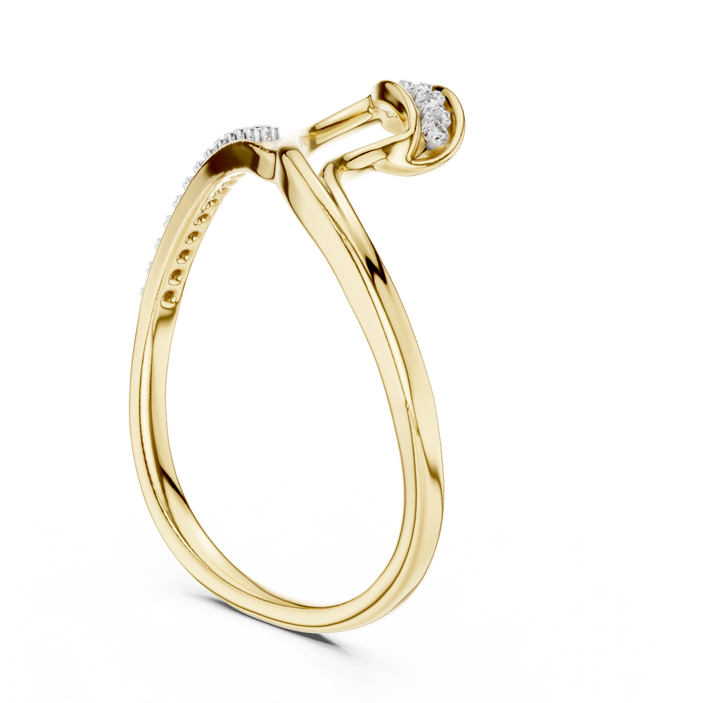 Kavira Twisted Crossover Pavé Lab Grown Diamond Bypass Ring