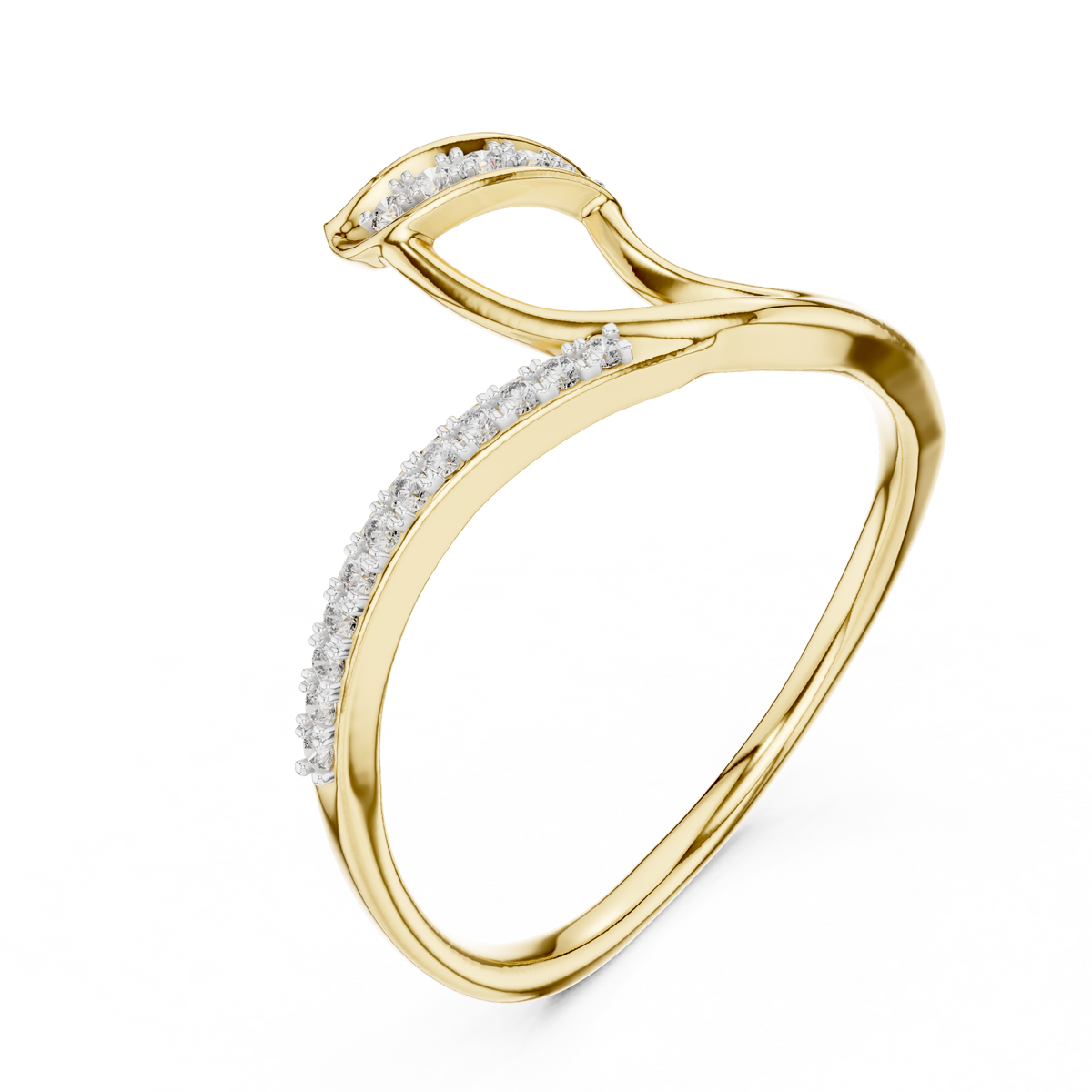Kavira Twisted Crossover Pavé Lab Grown Diamond Bypass Ring