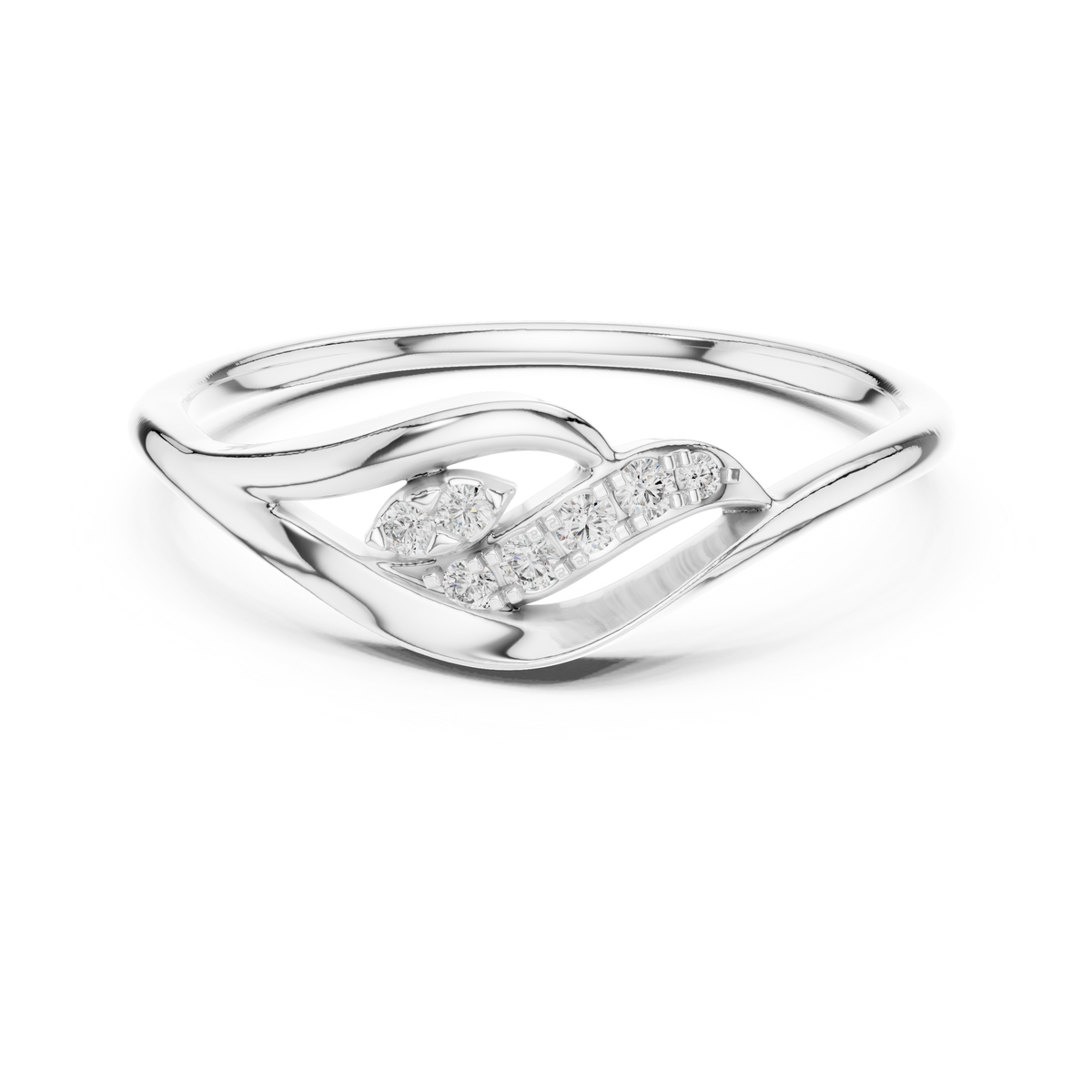 Rivelle Flowing Wave Lab Grown Diamond Bypass Ring