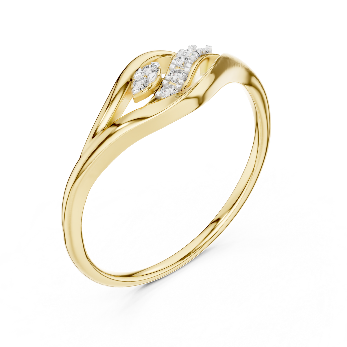 Rivelle Flowing Wave Lab Grown Diamond Bypass Ring