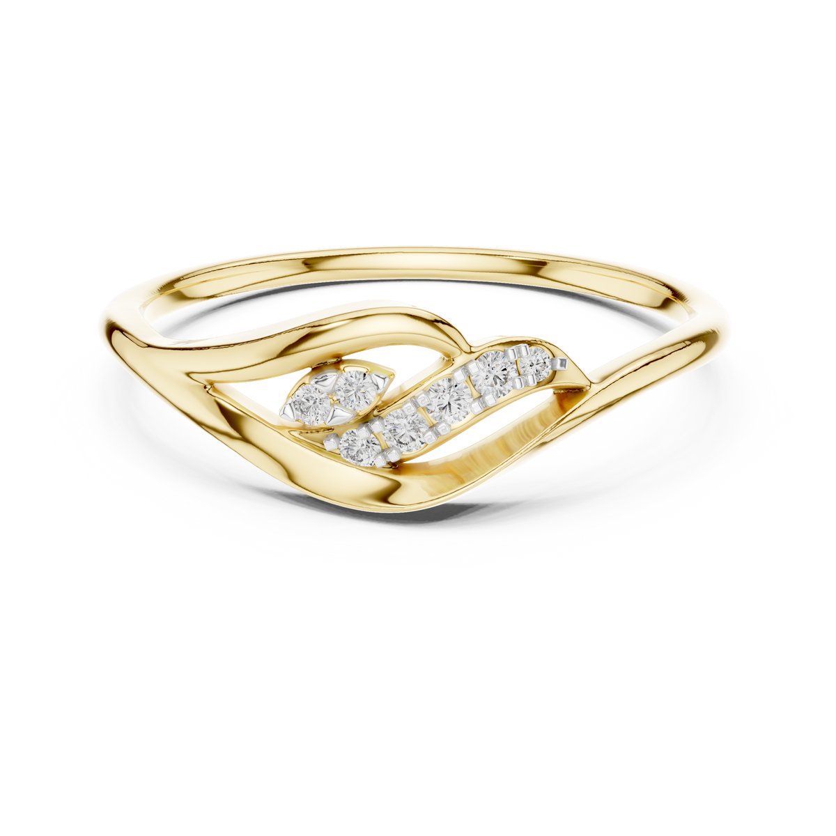 Rivelle Flowing Wave Lab Grown Diamond Bypass Ring