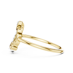 Adorine Tilted Heart Pavé Lab Grown Diamond Ring with Mini Heart