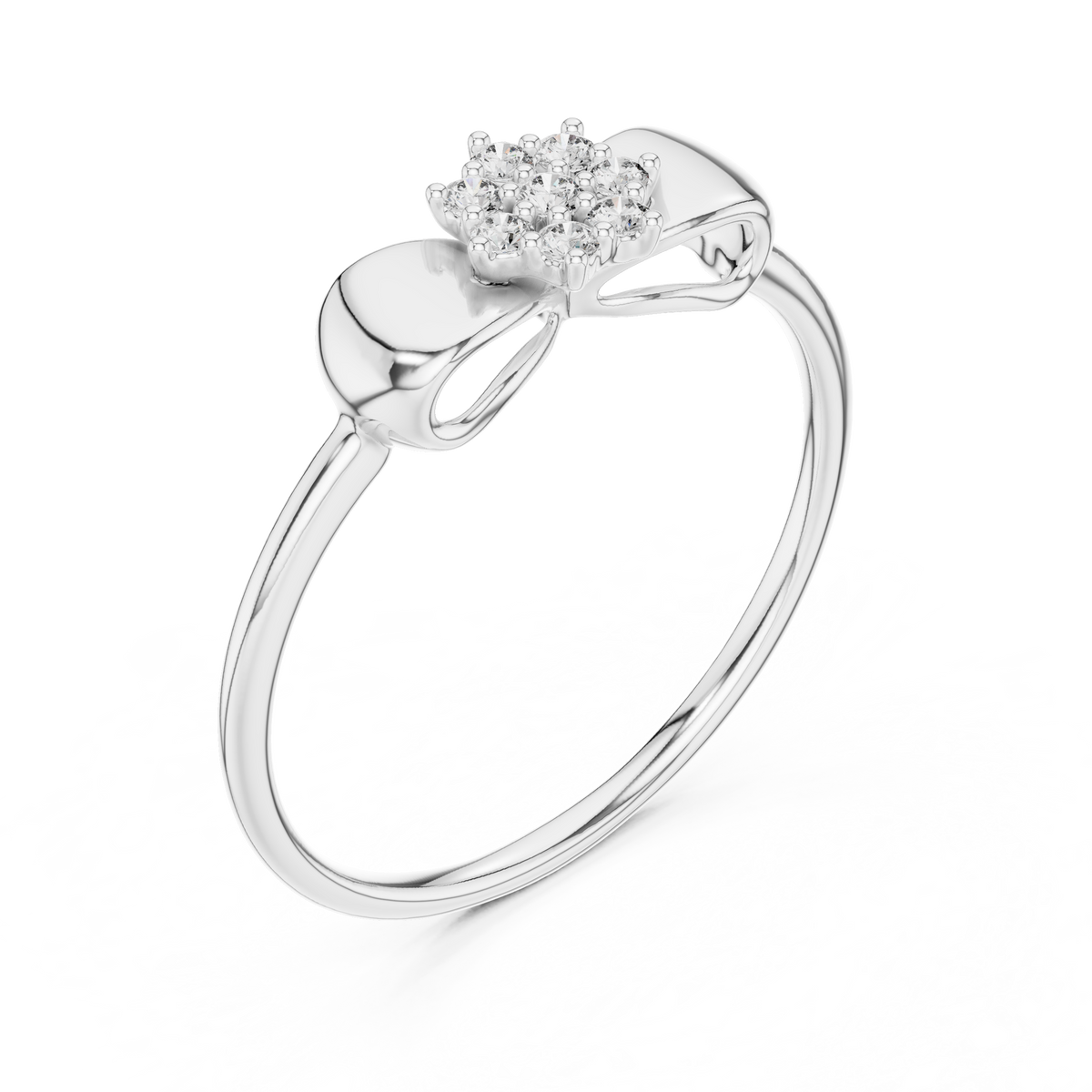 Fiocca Bow Lab Grown Diamond Cluster Ring