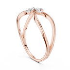 Florenza Split Band Four Petal Flower Lab Grown Diamond Ring