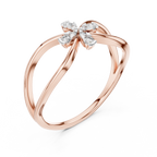Florenza Split Band Four Petal Flower Lab Grown Diamond Ring