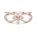 Florenza Split Band Four Petal Flower Lab Grown Diamond Ring