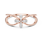 Florenza Split Band Four Petal Flower Lab Grown Diamond Ring