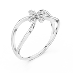 Florenza Split Band Four Petal Flower Lab Grown Diamond Ring