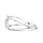 Florenza Split Band Four Petal Flower Lab Grown Diamond Ring