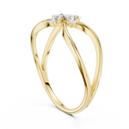 Florenza Split Band Four Petal Flower Lab Grown Diamond Ring