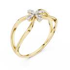 Florenza Split Band Four Petal Flower Lab Grown Diamond Ring