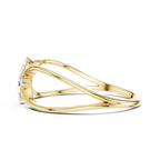 Florenza Split Band Four Petal Flower Lab Grown Diamond Ring