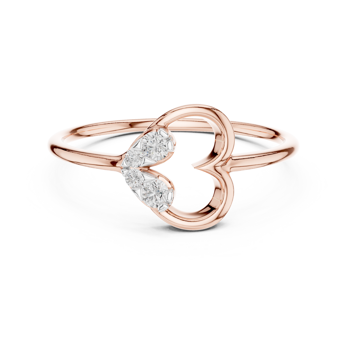 Lovette Minimalist Open Heart Lab Grown Diamond Ring