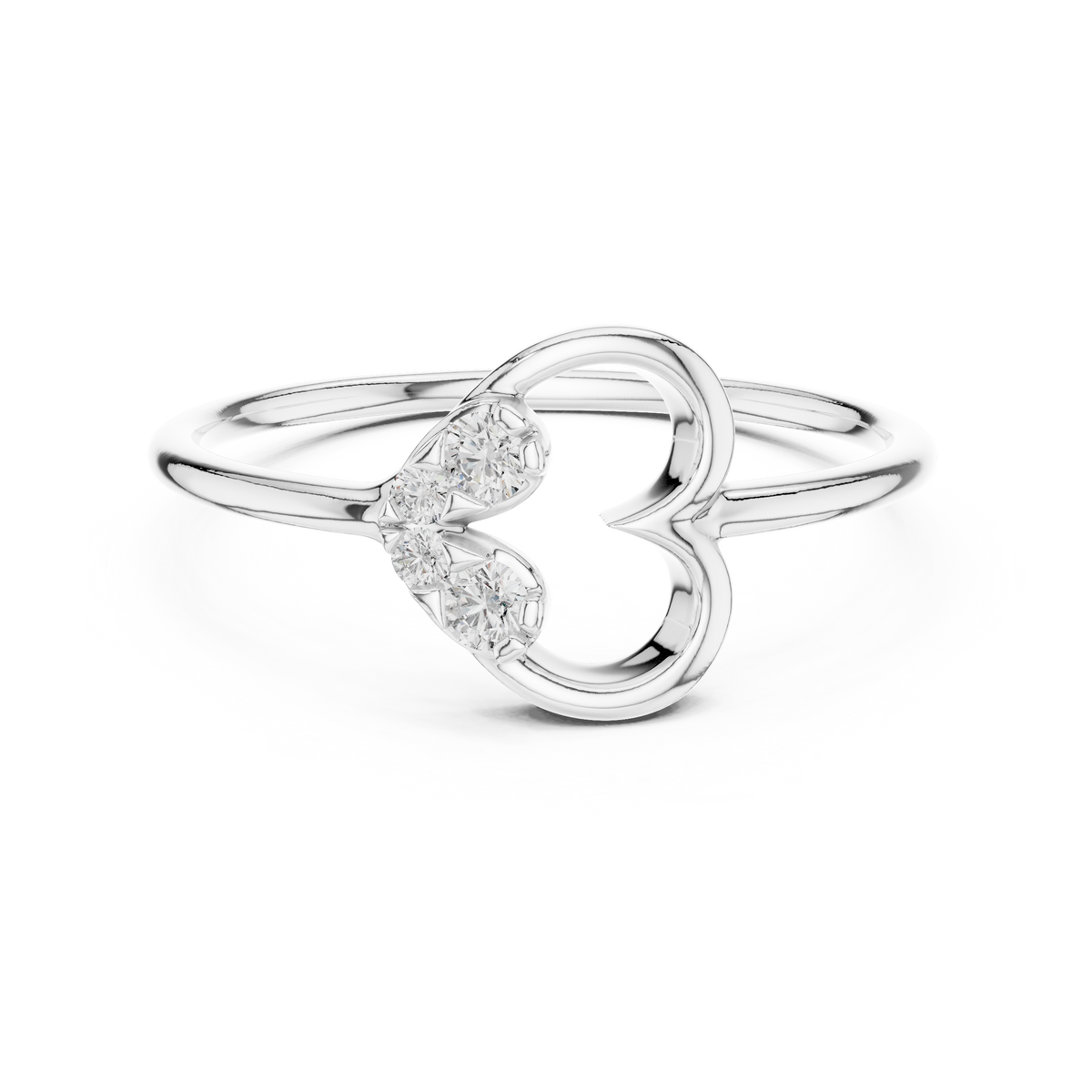 Lovette Minimalist Open Heart Lab Grown Diamond Ring