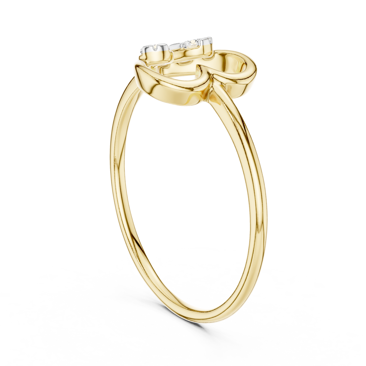 Lovette Minimalist Open Heart Lab Grown Diamond Ring