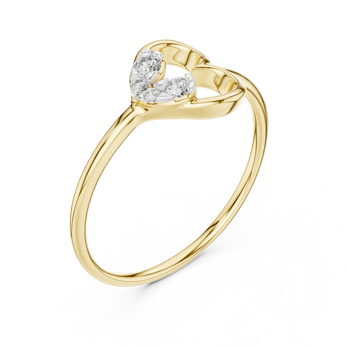 Lovette Minimalist Open Heart Lab Grown Diamond Ring