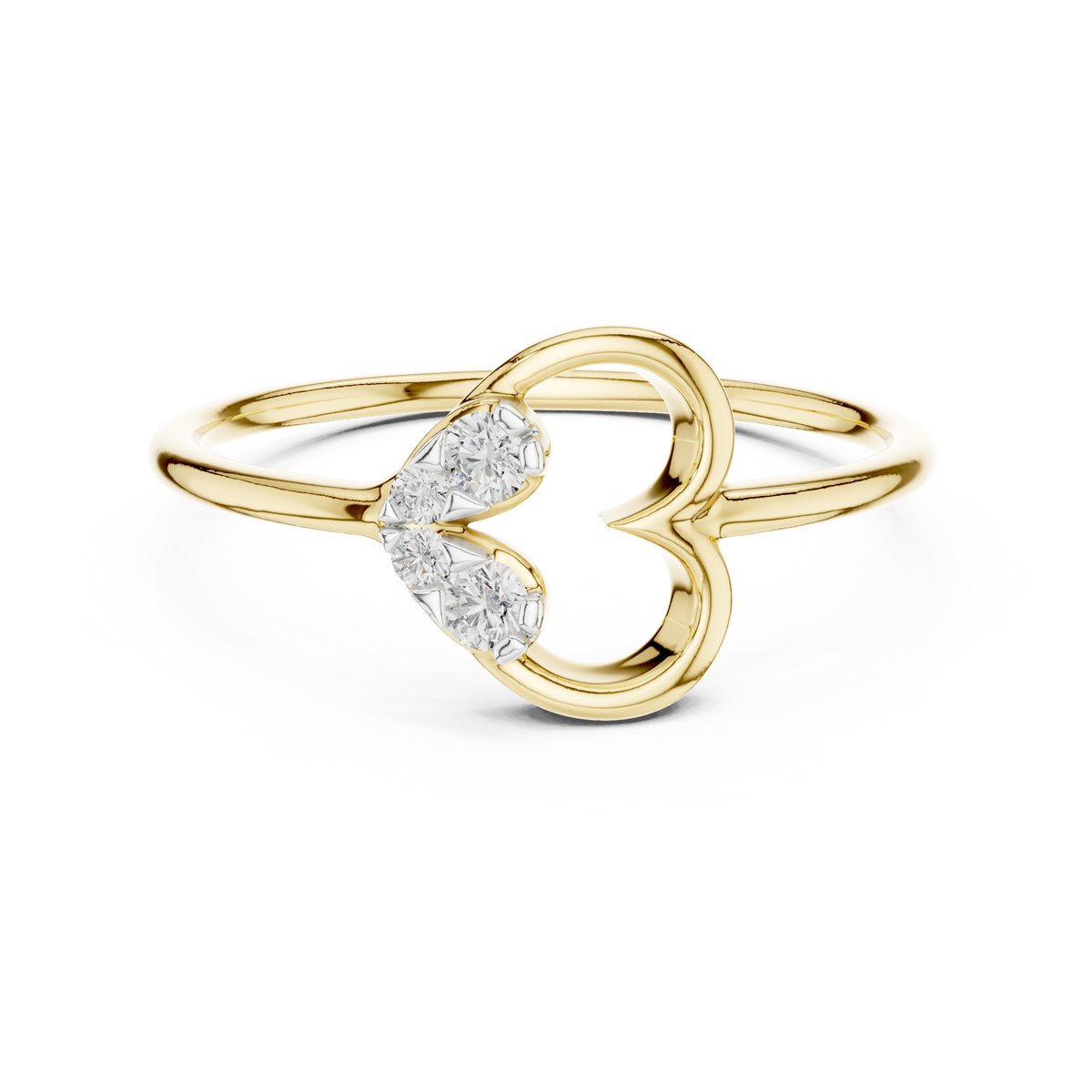 Lovette Minimalist Open Heart Lab Grown Diamond Ring