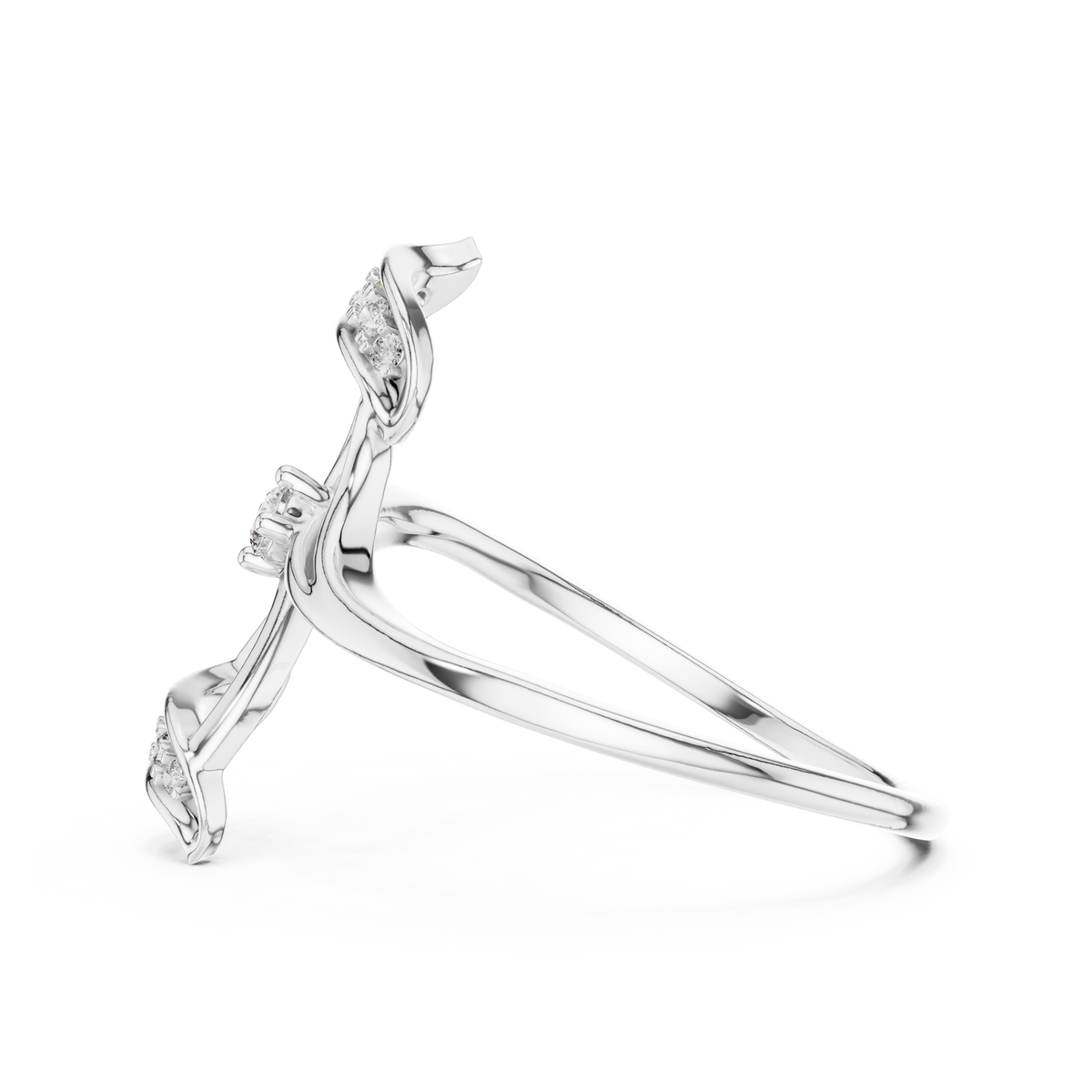 Zenara Ribbon Wing Lab Grown Diamond Bypass Ring