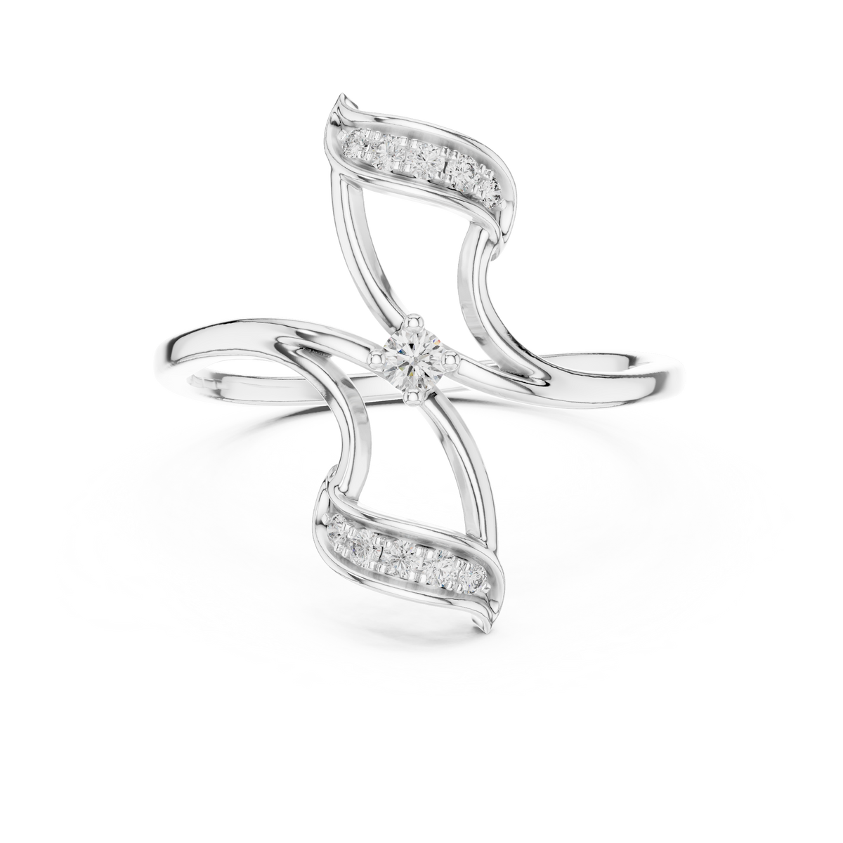 Zenara Ribbon Wing Lab Grown Diamond Bypass Ring