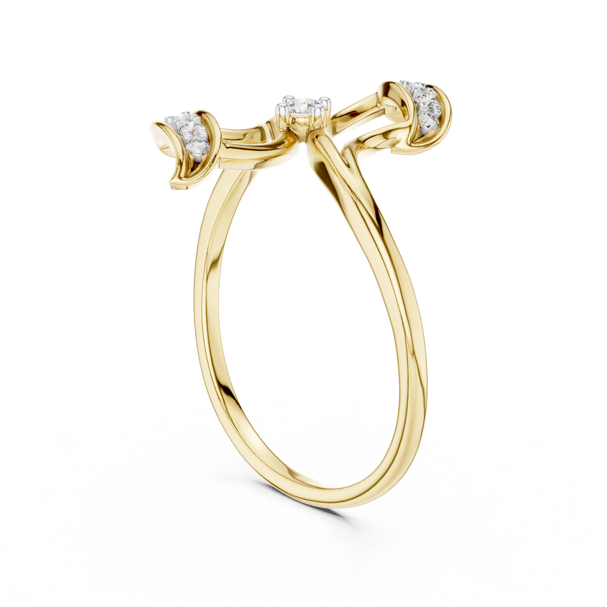 Zenara Ribbon Wing Lab Grown Diamond Bypass Ring