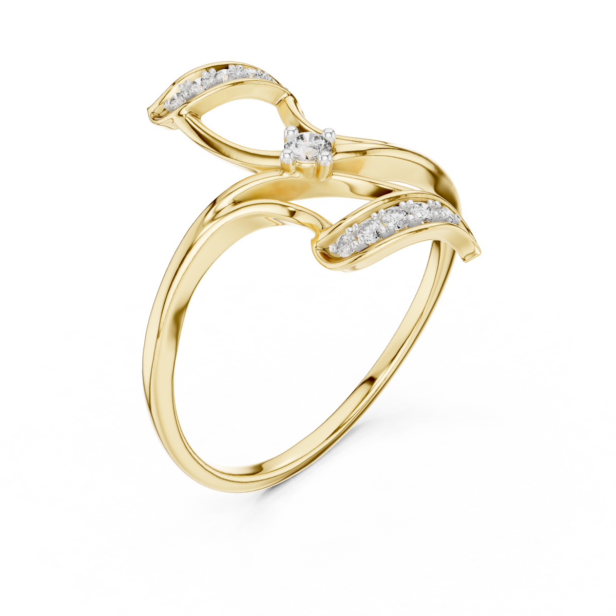 Zenara Ribbon Wing Lab Grown Diamond Bypass Ring