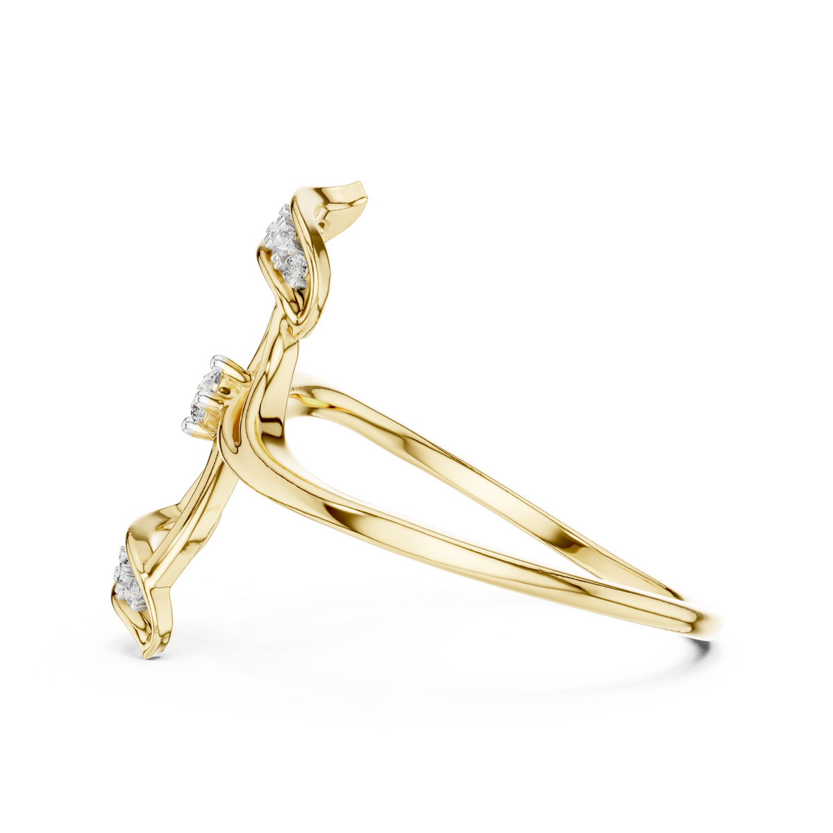 Zenara Ribbon Wing Lab Grown Diamond Bypass Ring