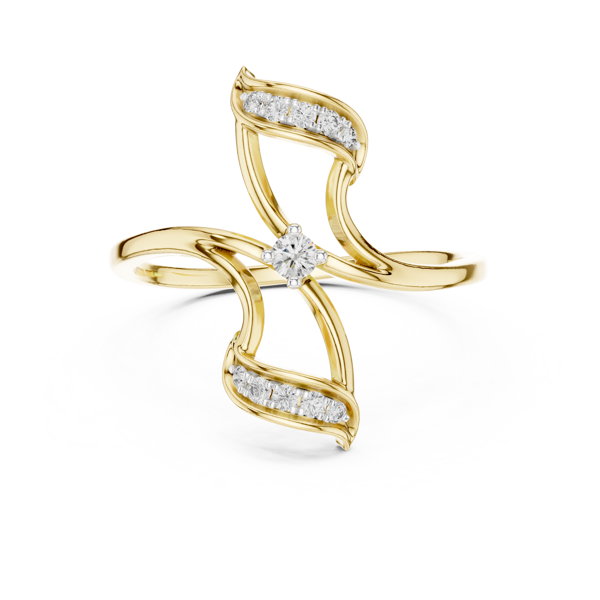 Zenara Ribbon Wing Lab Grown Diamond Bypass Ring