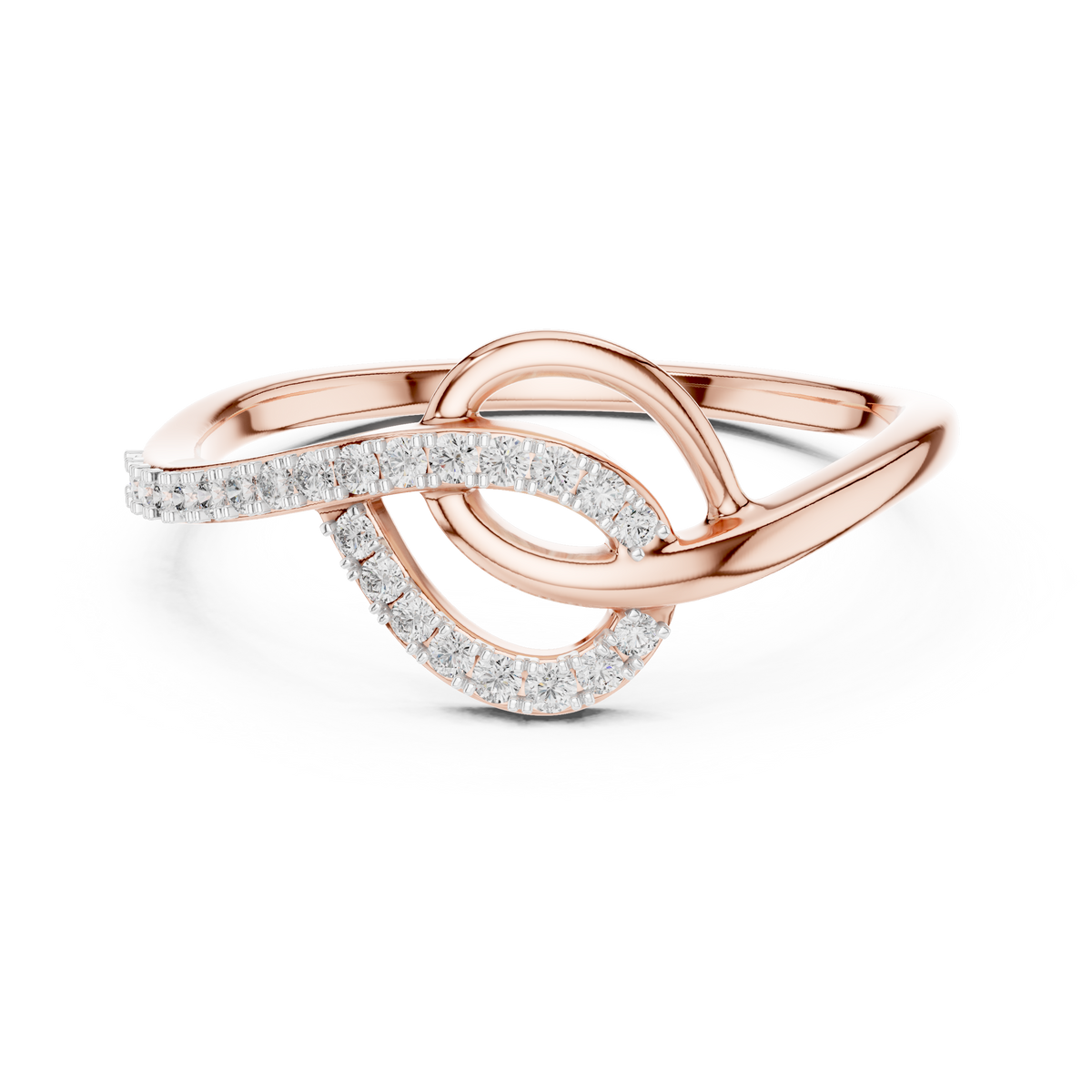 Infinara Entwined Loop Pavé Lab Grown Diamond Ring