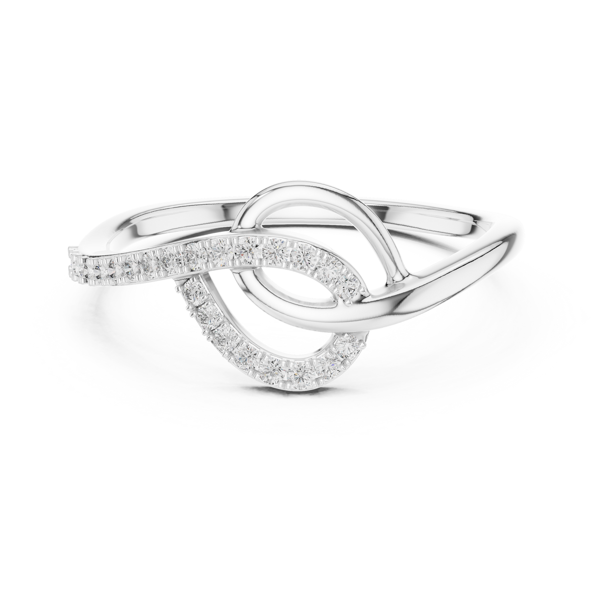 Infinara Entwined Loop Pavé Lab Grown Diamond Ring