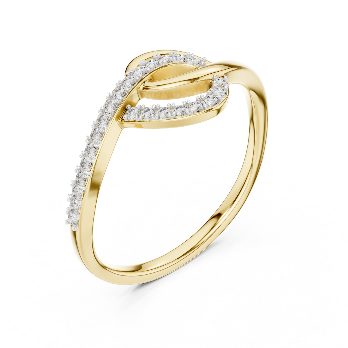Infinara Entwined Loop Pavé Lab Grown Diamond Ring