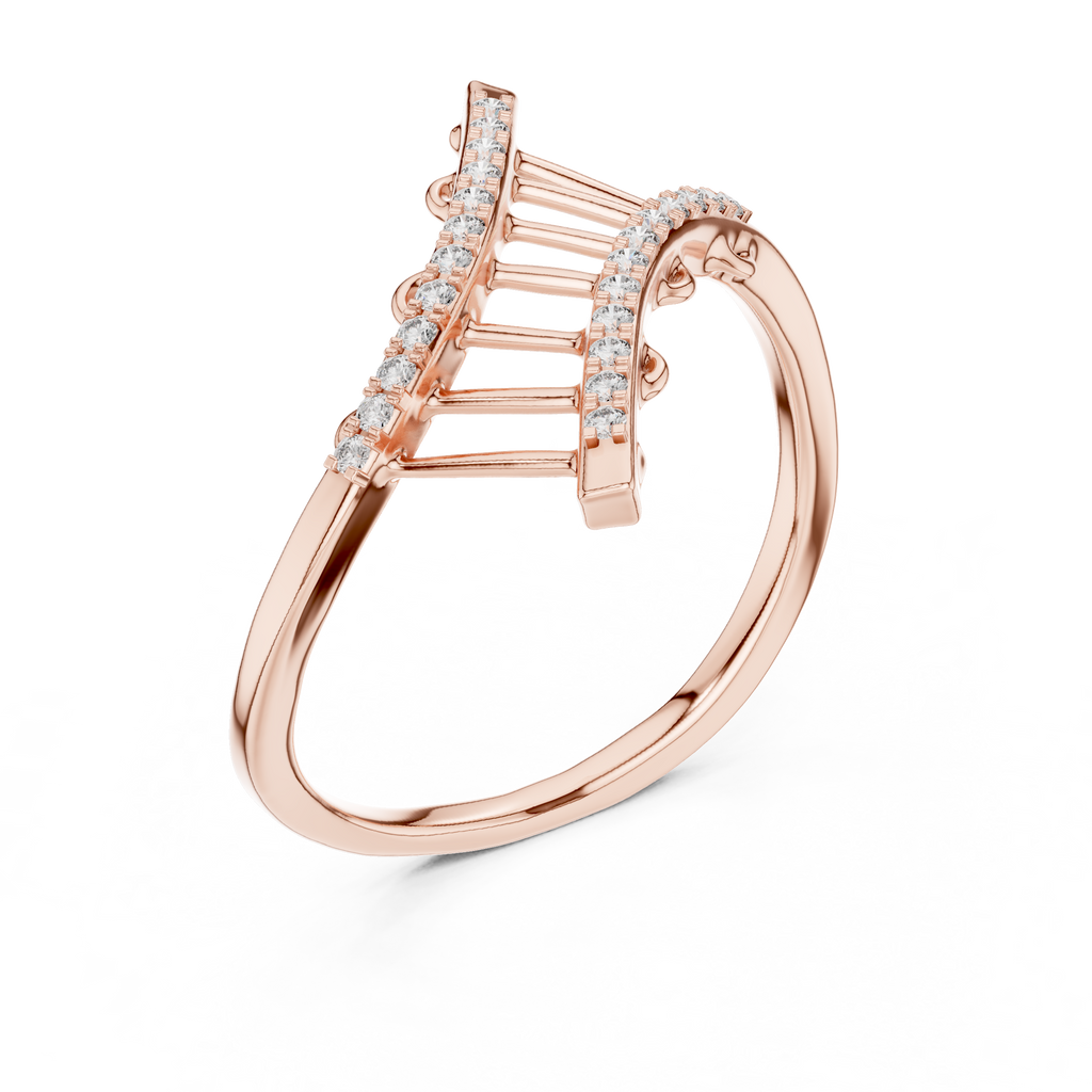 Ascenza Ladder Pavé Lab Grown Diamond Bypass Ring
