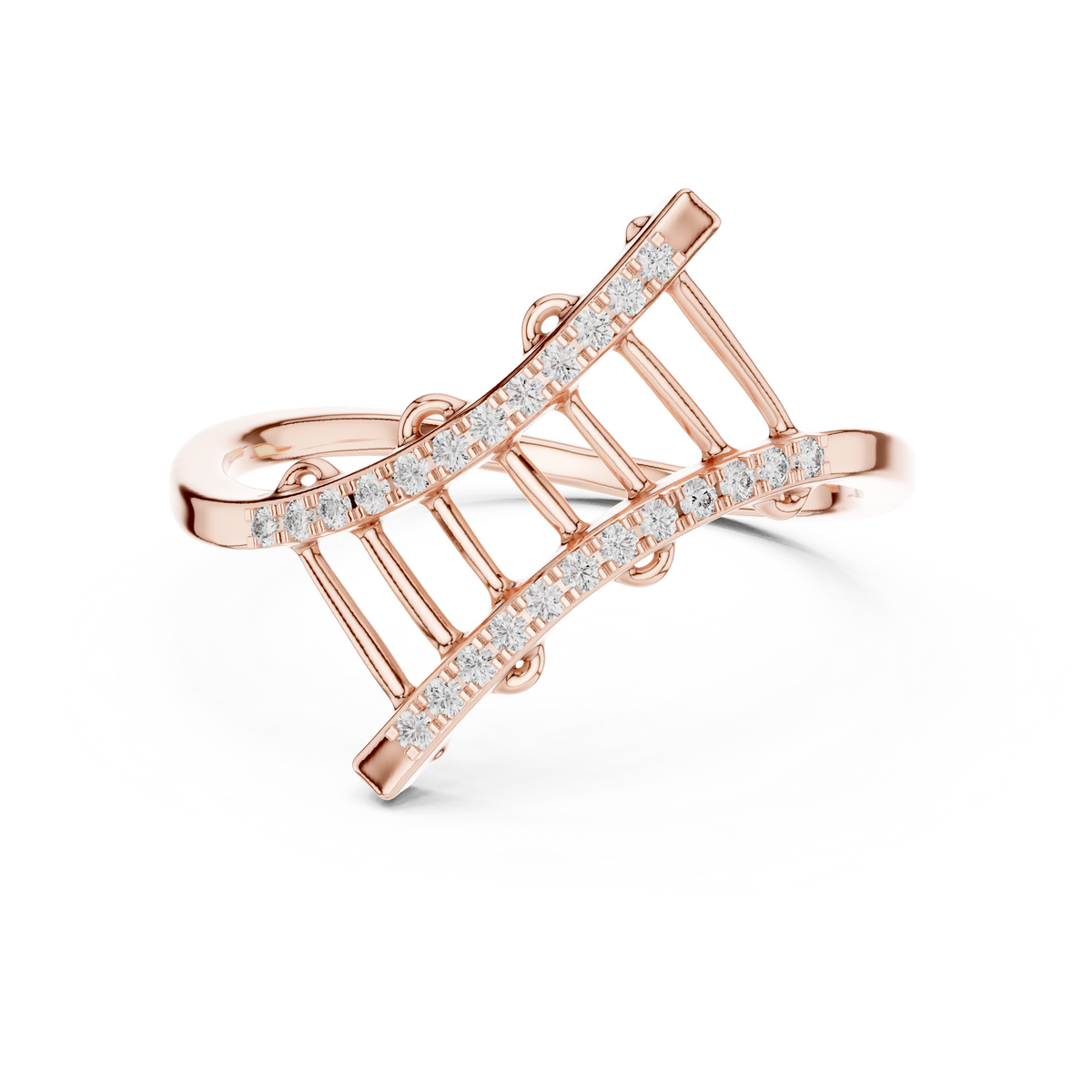 Ascenza Ladder Pavé Lab Grown Diamond Bypass Ring