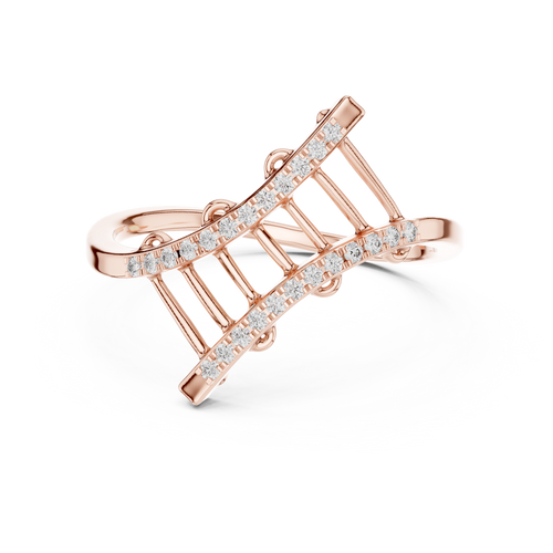 Ascenza Ladder Pavé Lab Grown Diamond Bypass Ring