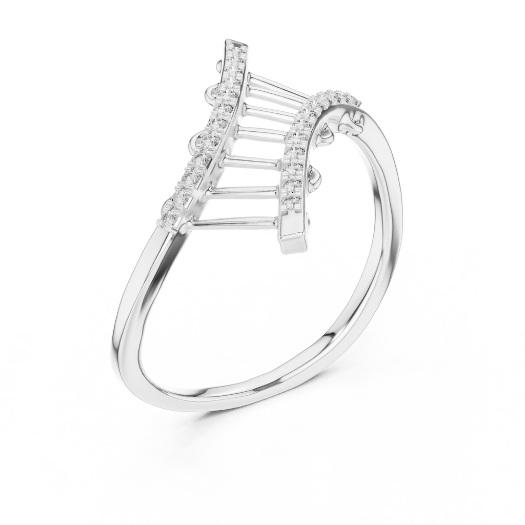 Ascenza Ladder Pavé Lab Grown Diamond Bypass Ring