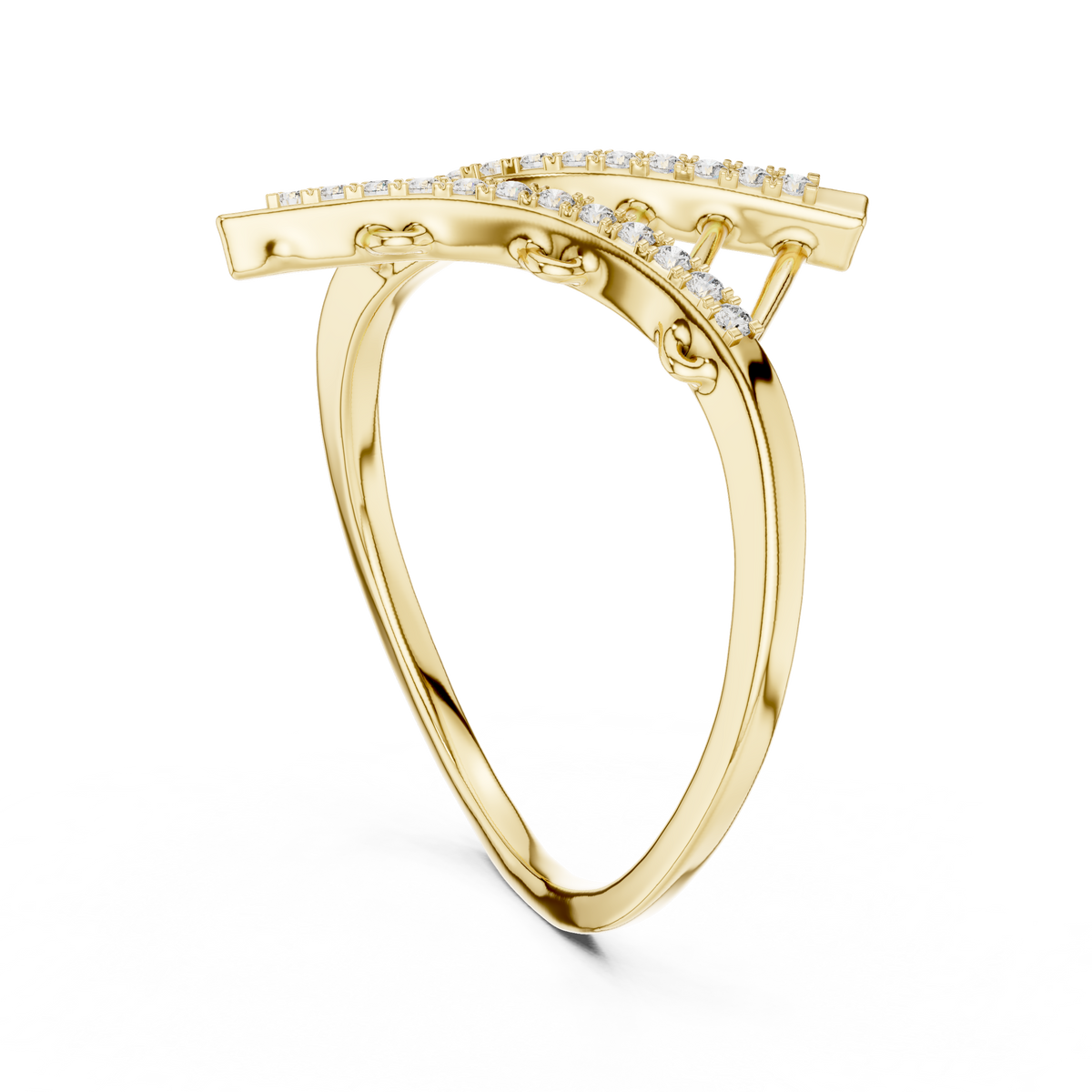 Ascenza Ladder Pavé Lab Grown Diamond Bypass Ring