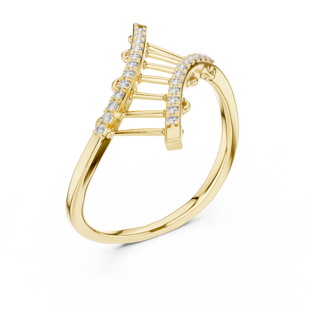 Ascenza Ladder Pavé Lab Grown Diamond Bypass Ring