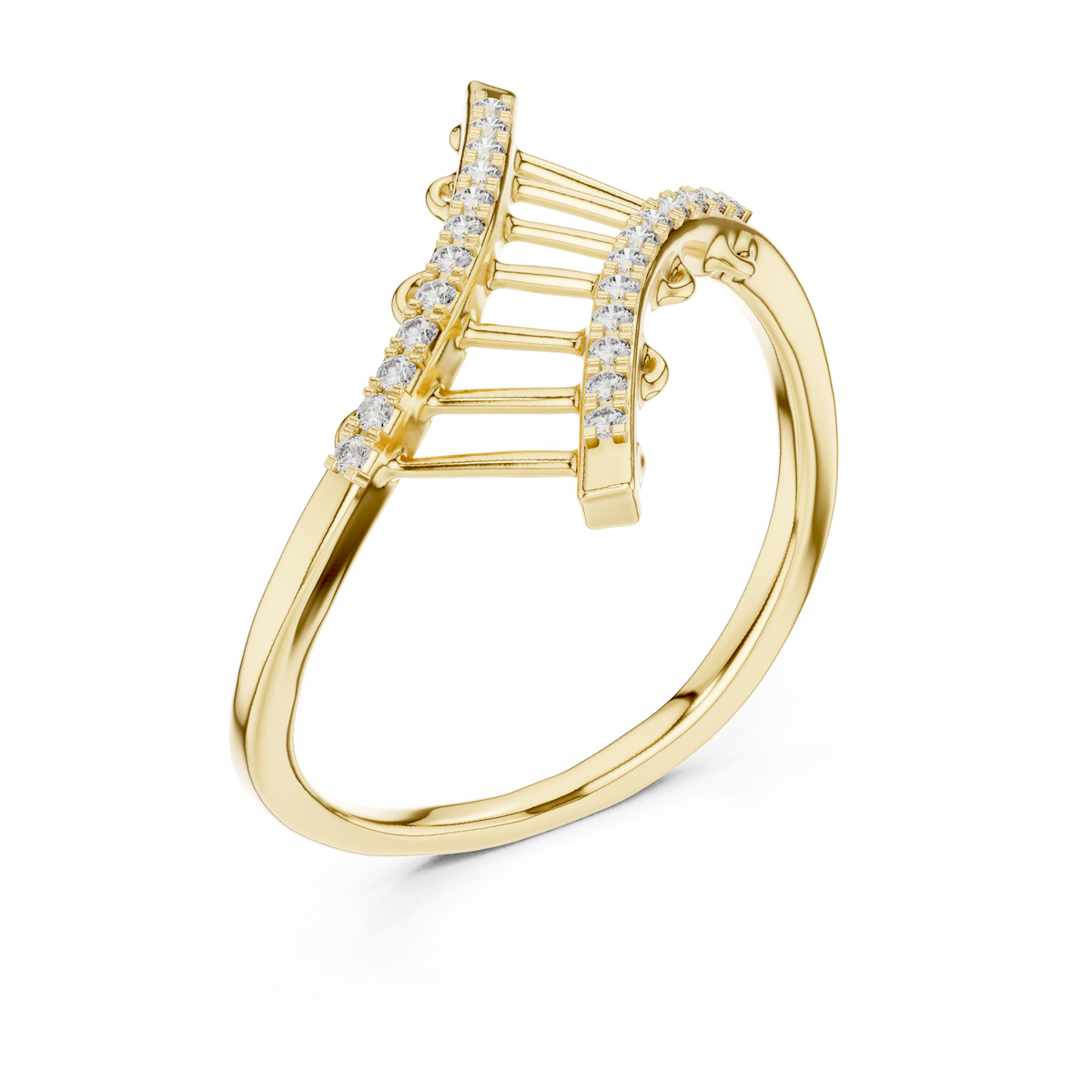 Ascenza Ladder Pavé Lab Grown Diamond Bypass Ring
