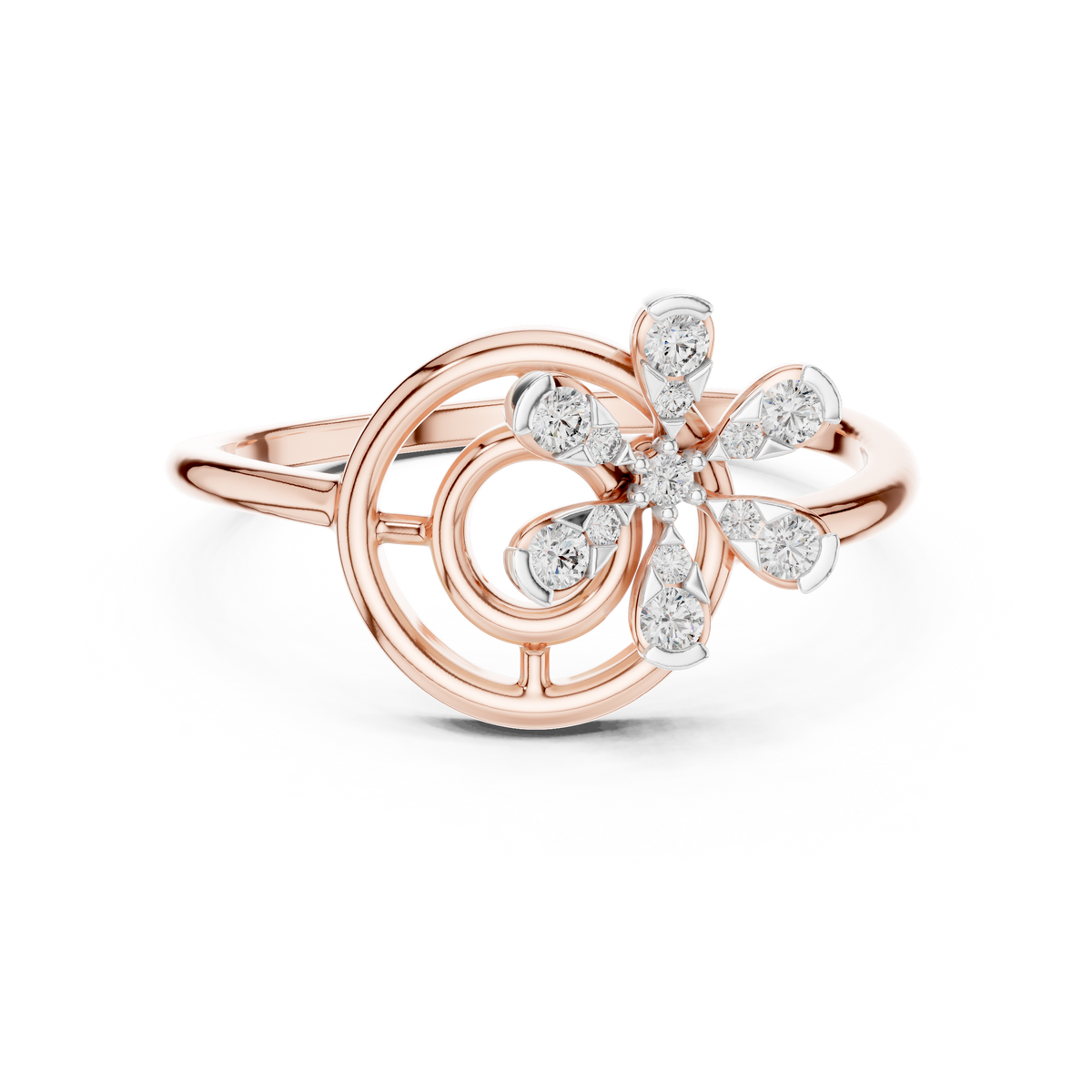 Mandara Circle Flower Lab Grown Diamond Ring