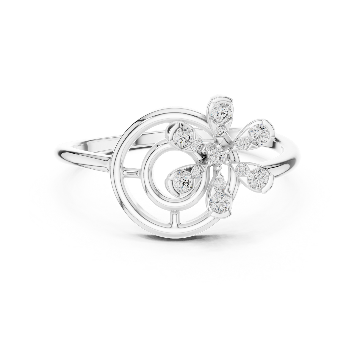 Mandara Circle Flower Lab Grown Diamond Ring