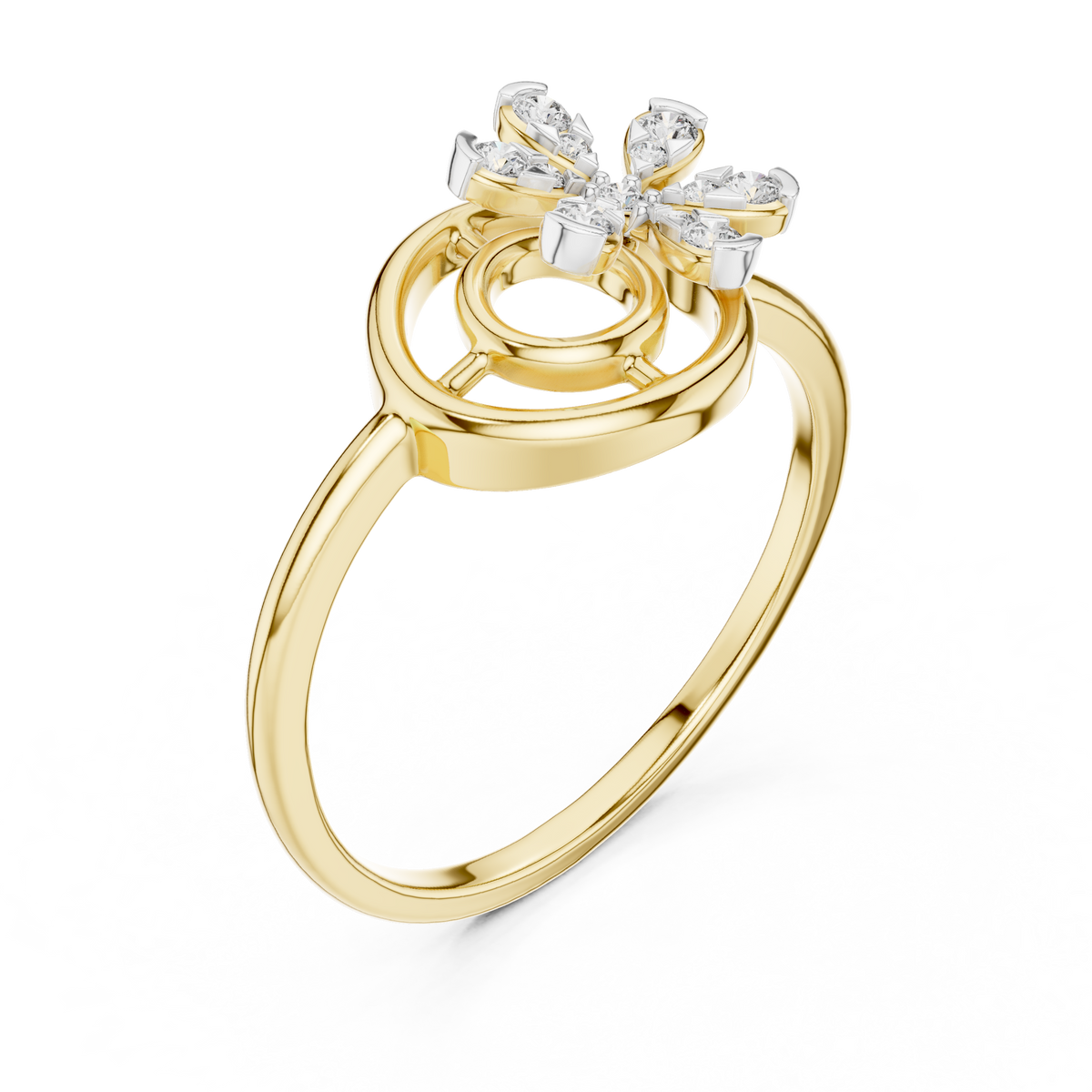 Mandara Circle Flower Lab Grown Diamond Ring