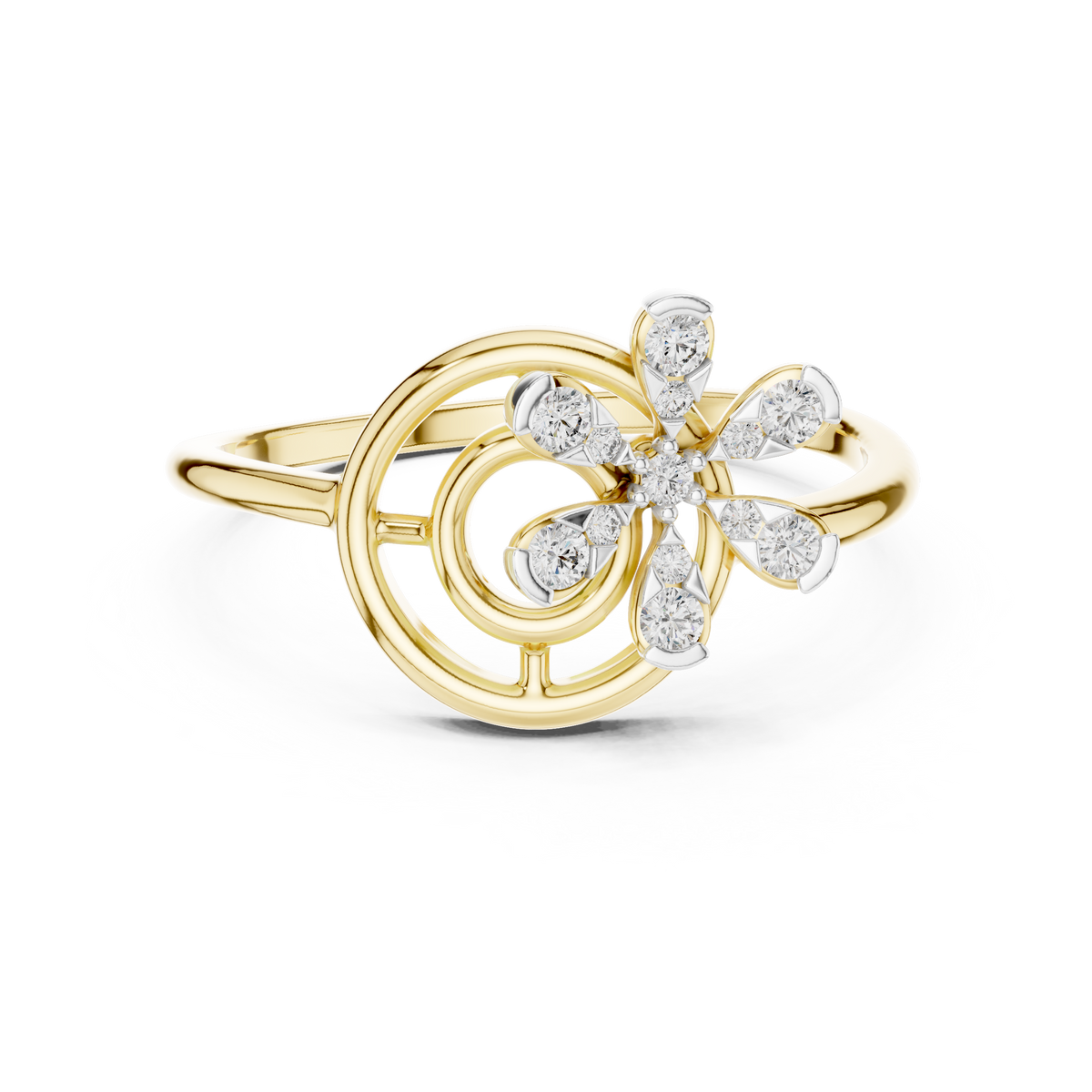 Mandara Circle Flower Lab Grown Diamond Ring