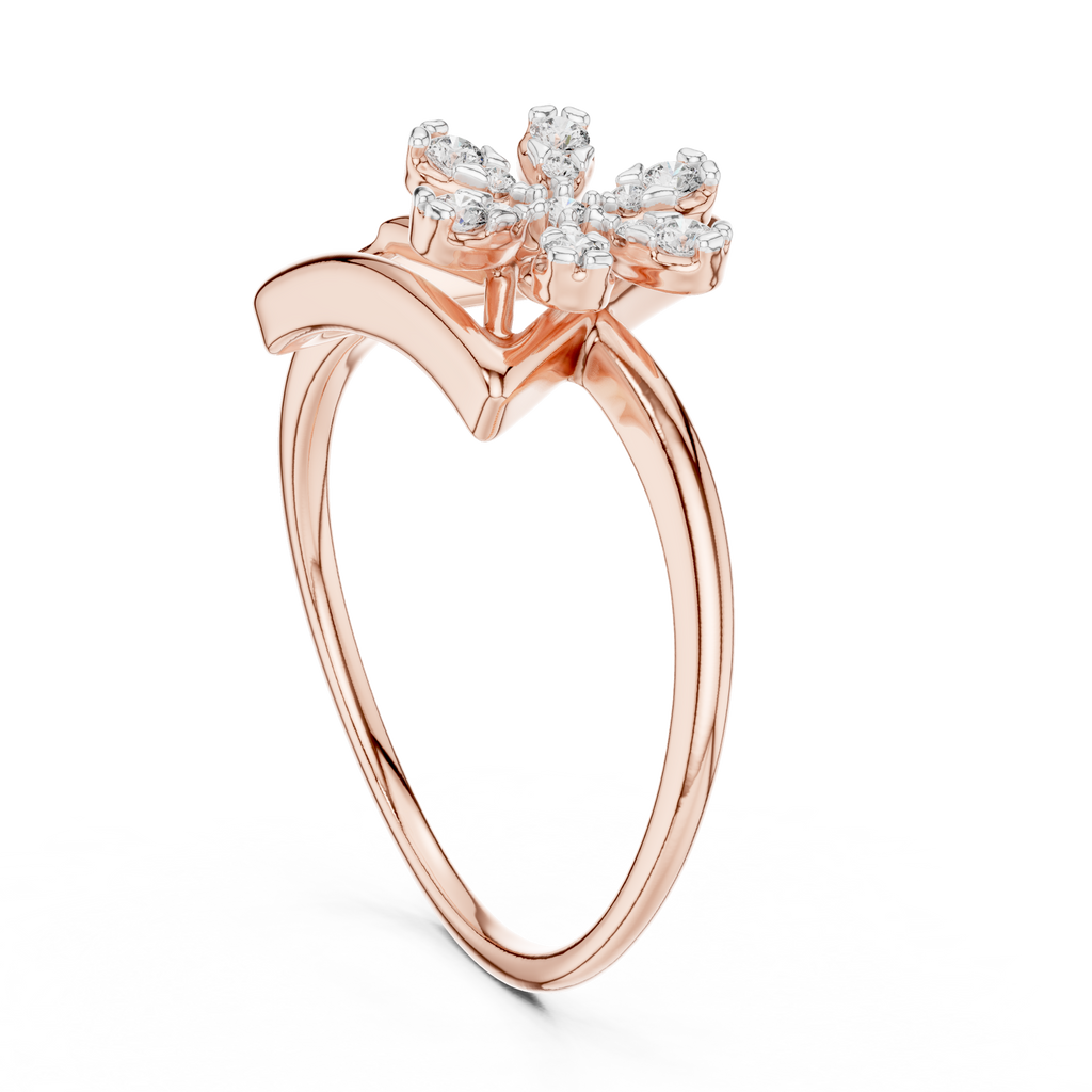 Trillora Triangle Flower Lab Grown Diamond Ring
