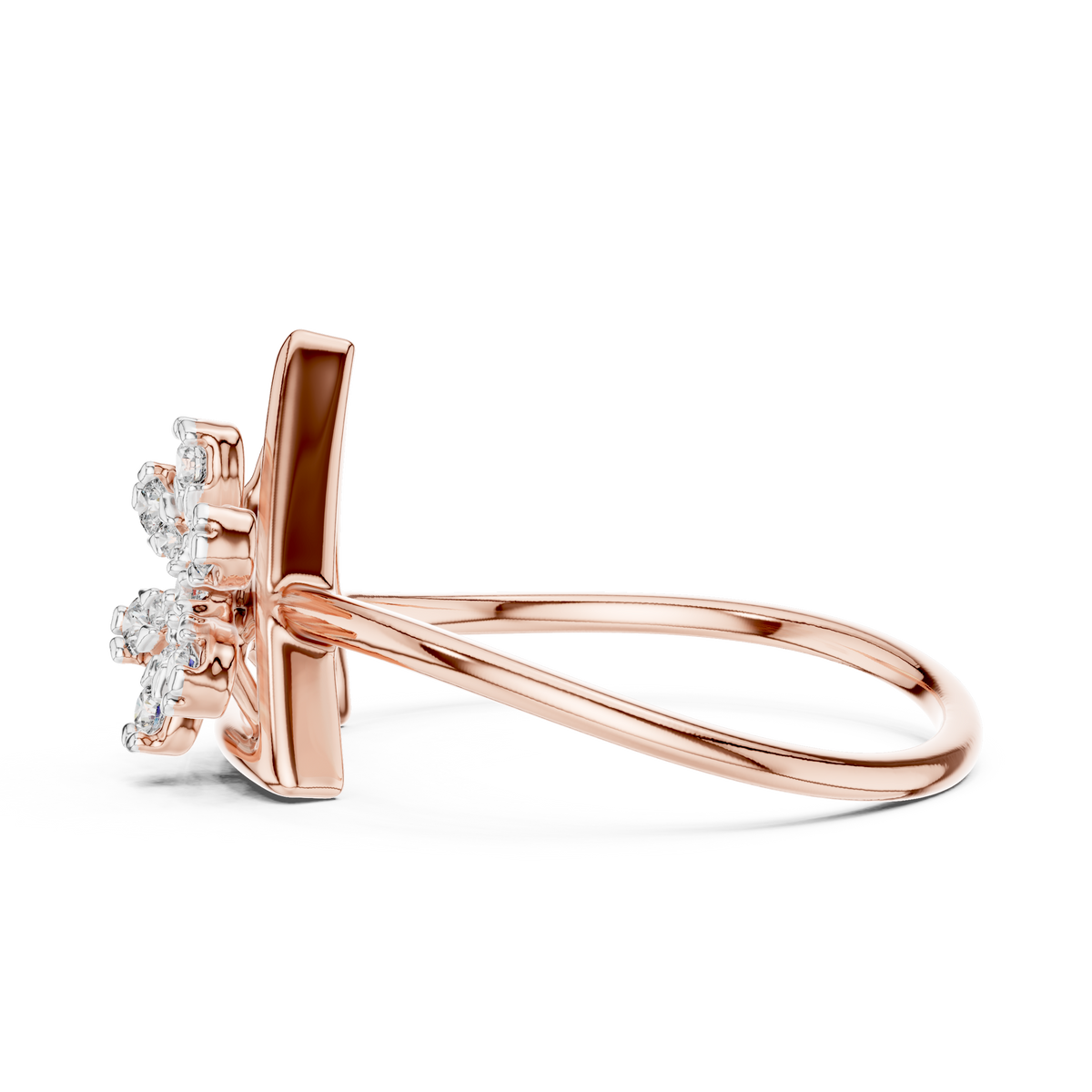 Trillora Triangle Flower Lab Grown Diamond Ring